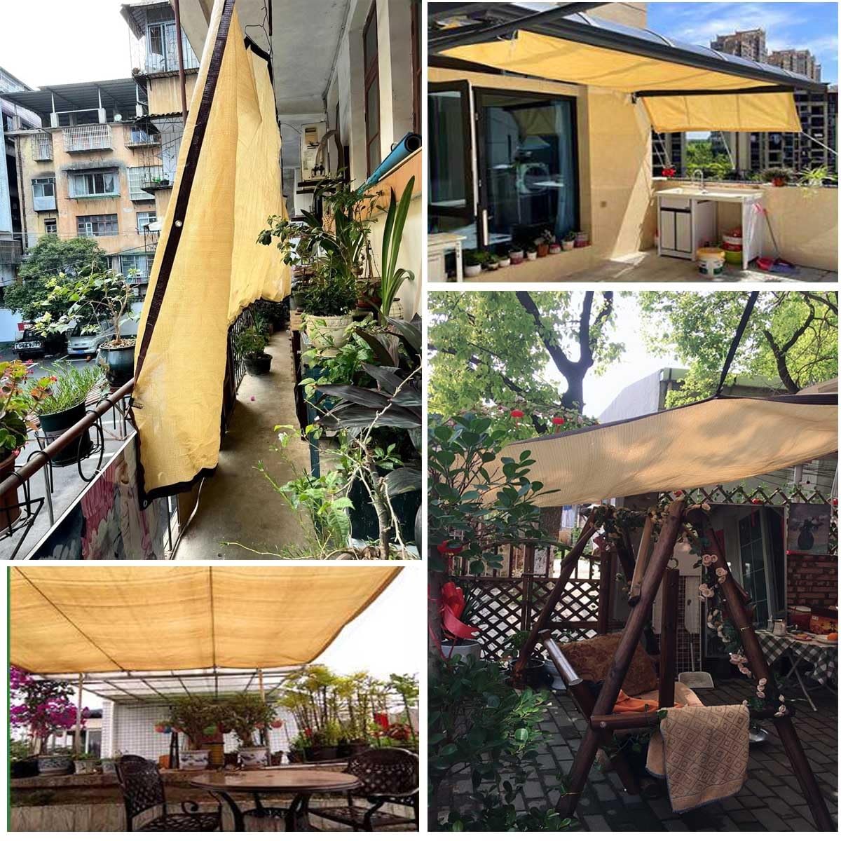 Malla de sombreo para jardín con protección UV del 60-70%, toldo con Ojales para invernaderos, casetas de Cultivo y Zonas Exteriores. Disponible en tamaños de 3x5 m, 4x6 m, 5x7 m y 8x10 m.