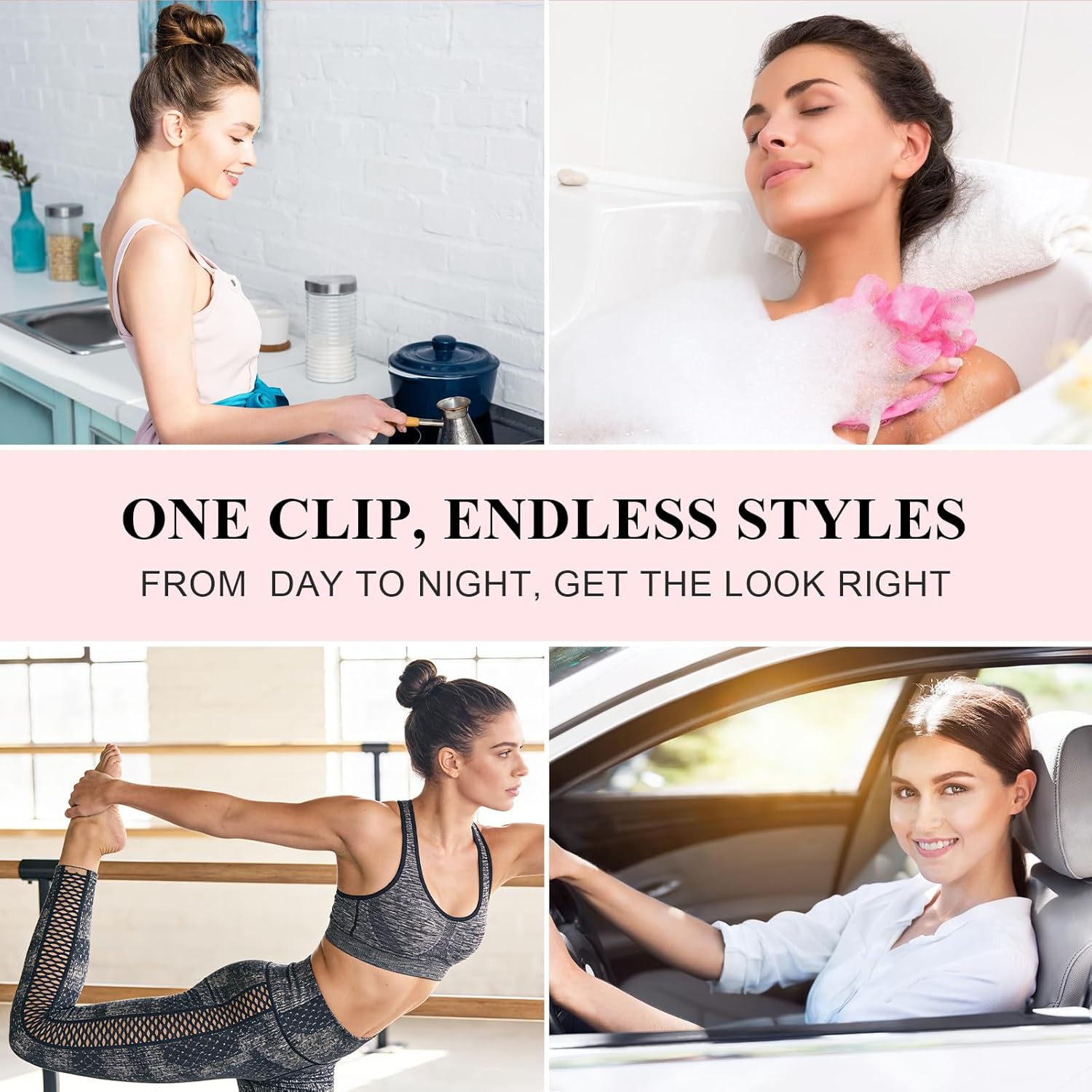 Medium Flat Hair Clips for Women Girls, Lay Down Claw Clips for Thin Thick Hair, French Side Duckbill Hairclips, Strong Hold Non Slip Hair Barrettes for Yoga Driving - 4Pcs Matte Brown - Image 8