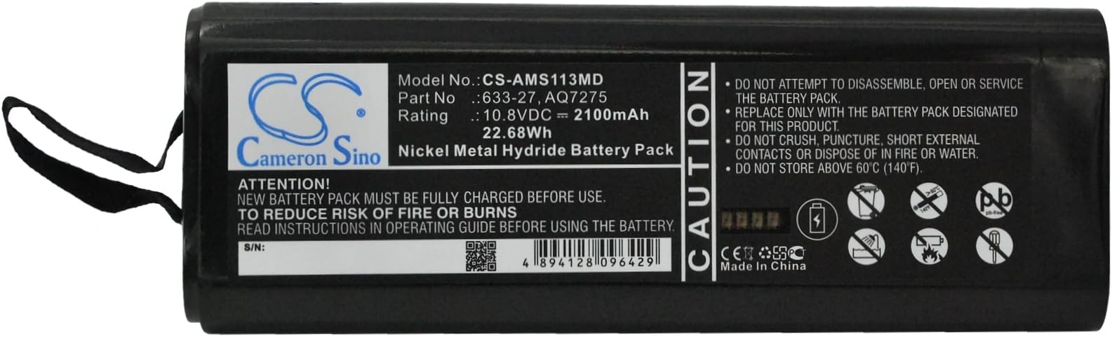 Cameron Sino 2100mAh / 22.68Wh Battery Compatible with Anritsu OTDRS113B, S113C, S114B, S114C, S251B, S251C, S311D, S312D, S331C, S331D, and Others