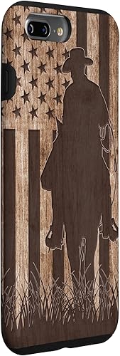 Vista 30 de iPhone SE (2020) / 7 / 8 Cowboy Rodeo Caballo de madera Patriótica Americana Bandera Cowboys Estuche de regalo