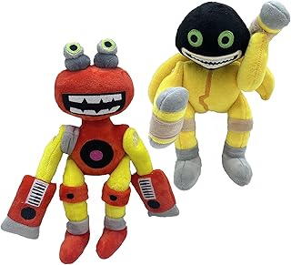 2pc Stuffed Monsters Wubbox Plush（Purple&Orange&Yellow,11 Inch Funny Wubbox Plushies Toy from Singing,Soft Stuffed Animal Doll for Kids Birthday Gift Home Decorations (C)