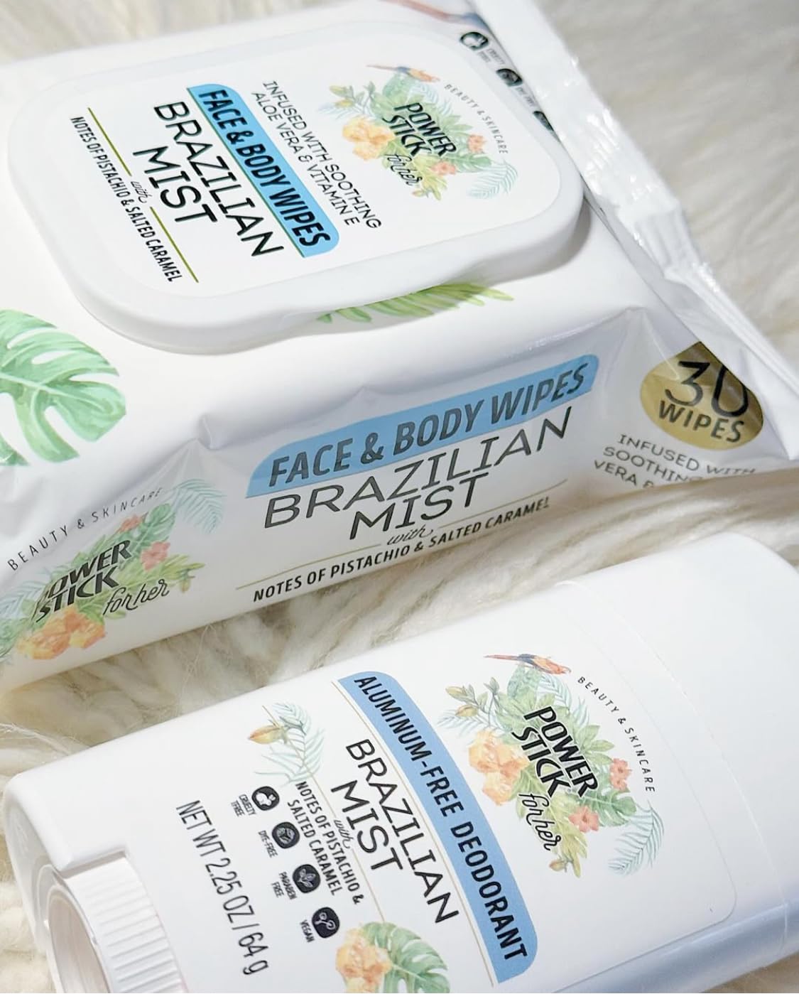 Brazilian Mist 5pc Bundle- Body Wash- Leave in Conditioner- Face & Body Wipes- Body Spray-Deodorant