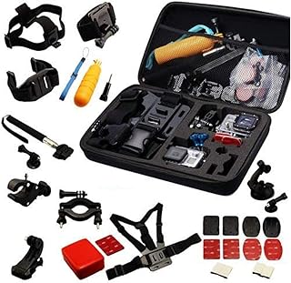 Navitech 30-in-1 Action Camera Accessories Combo Kit with EVA Case Compatible with The Olfi one.Five Action/Dash Camera