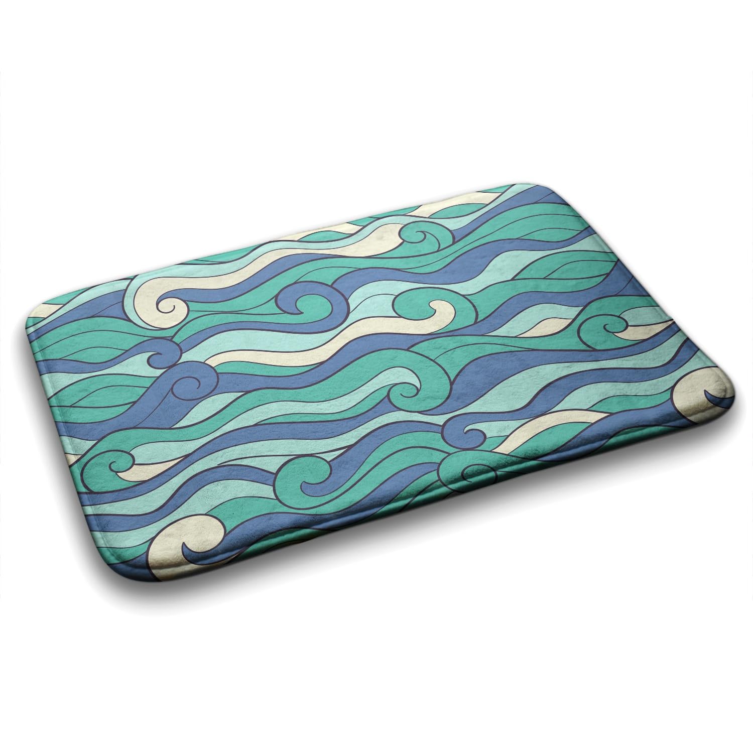 Tapis de salle de bains vagues pour une décoration de chambre douce