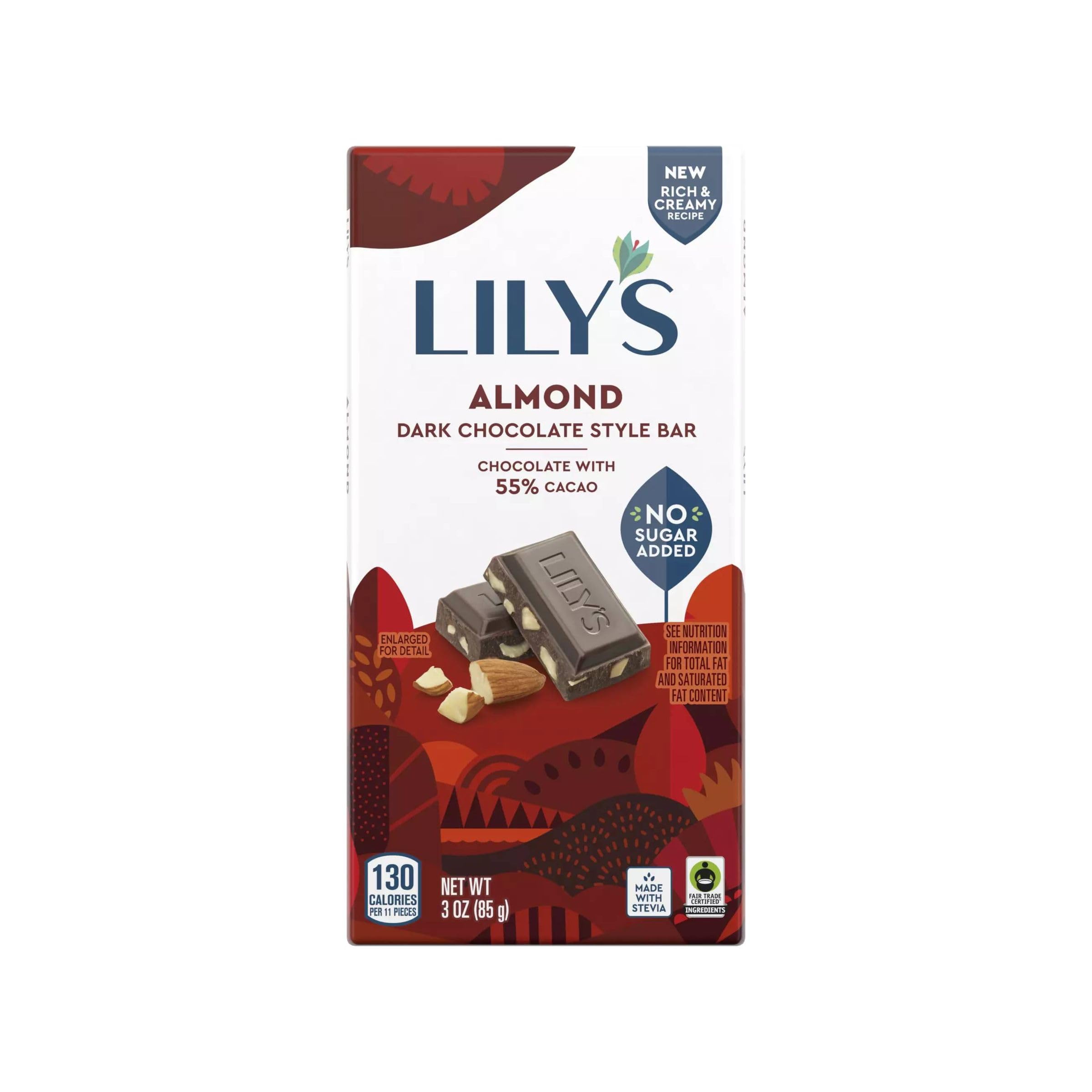 Lily'sDark Chocolate Bar Cocoa Almond 3 Oz. 134881