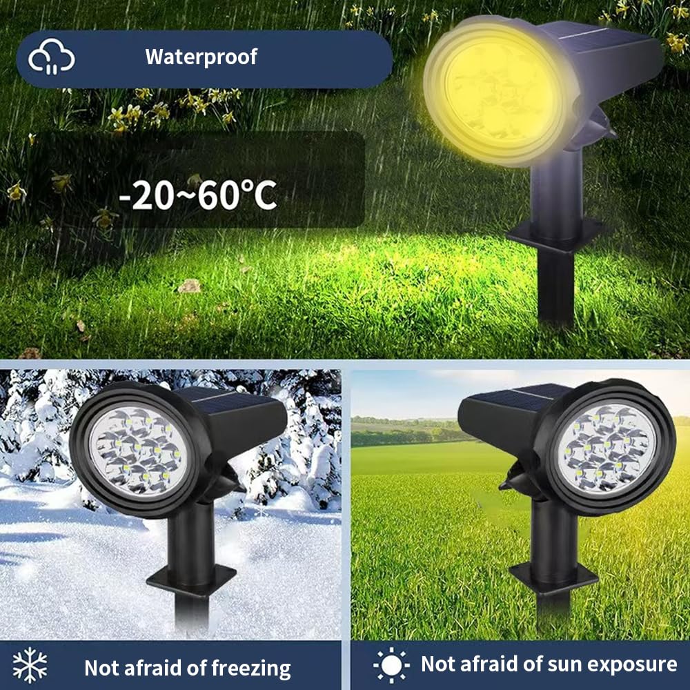 YZYOE 2 Pack 20LED Outdoor Solar Courtyard Supplementary Lighting Spotlight, Garden Plant Decoration Atmosphere Warm Lamp - Image 4