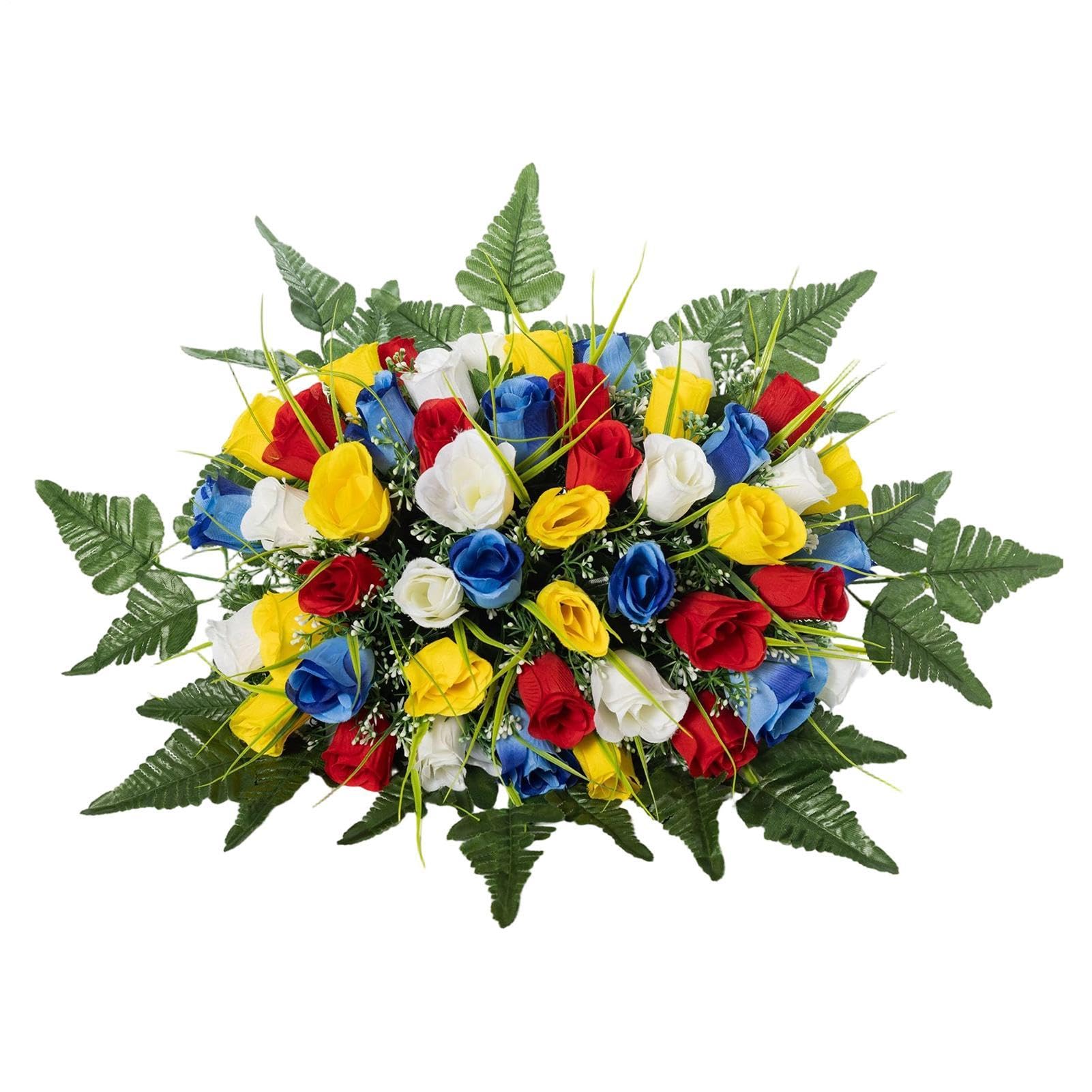 Selle De Fleurs Artificielles pour Cimetière Imperméable et Réaliste