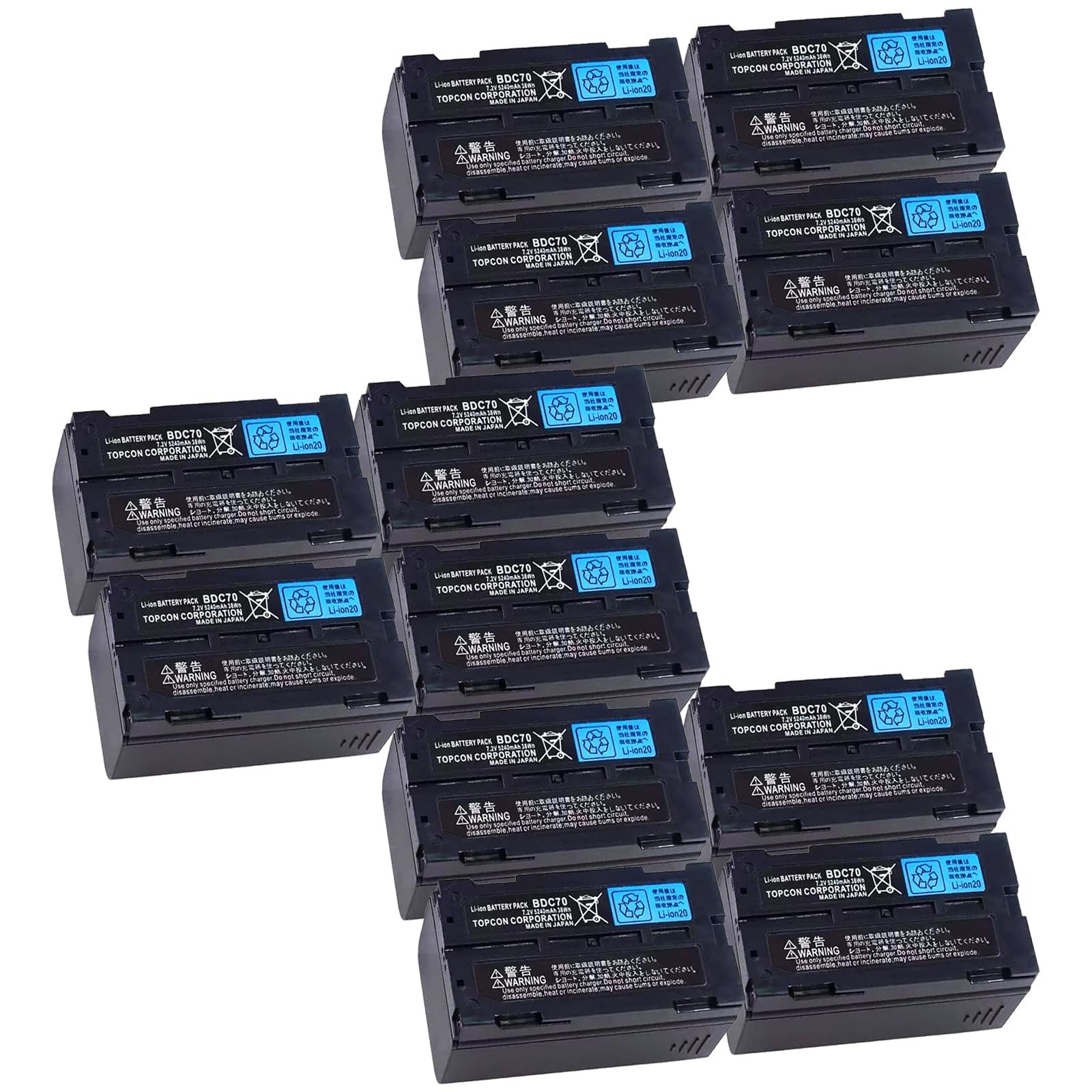 12 Pack 7 2V 5240mAh BDC70 AA Rechargeable Lithium Battery for Topcon Sokkia Total Stations GPS Station and