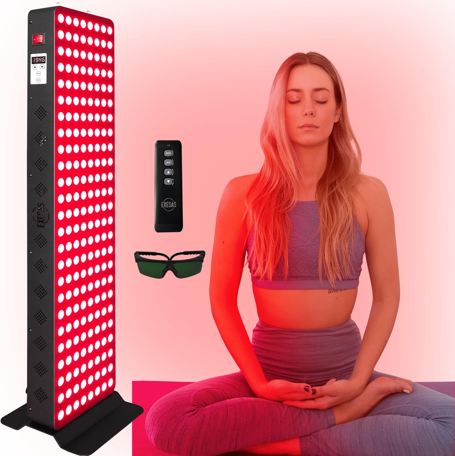 Red Light Therapy Device for Full Body, 630nm, 660nm, 810nm & 850nm, Near Infrared Dual-Chip Clinical Grade LED Panel for Smooth Skin, Weight & Pain Management and Overall Wellness (1000-Watt 200-LED)