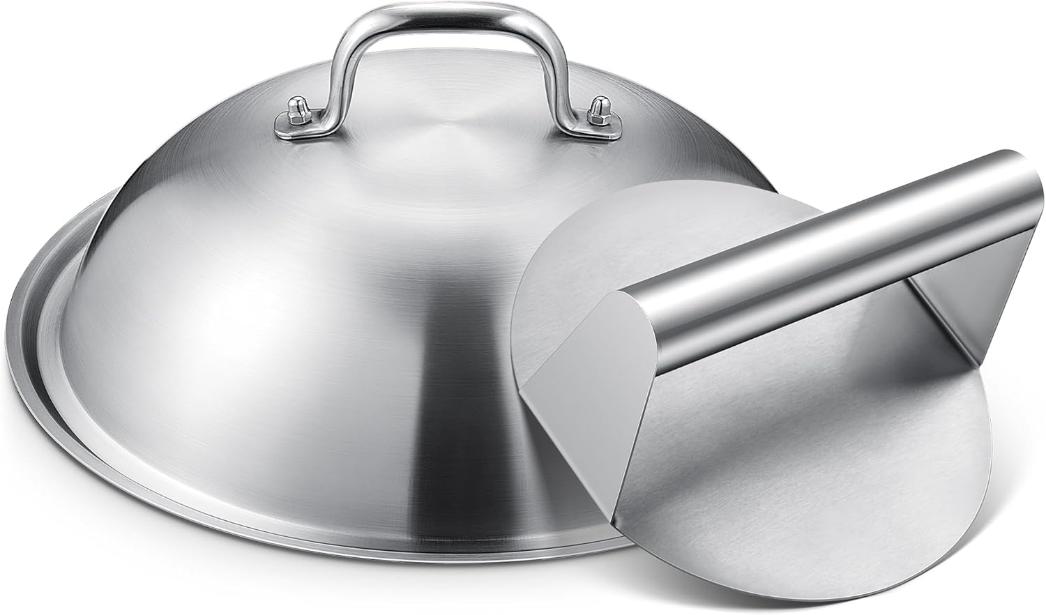 homenote Griddle Accessories for Blackstone, Commercial Grade 12 Inch Heavy Duty Melting Dome with Round Stainless Steel Smash Burger Press Perfect for Flat Top Hibachi Grill Outdoor Indoor