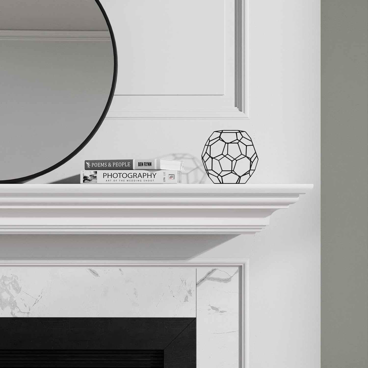 Pearl Mantels ARYB48618 Clean and Sophisticated Painted MDF Mantel Shelf, 48", Crisp White