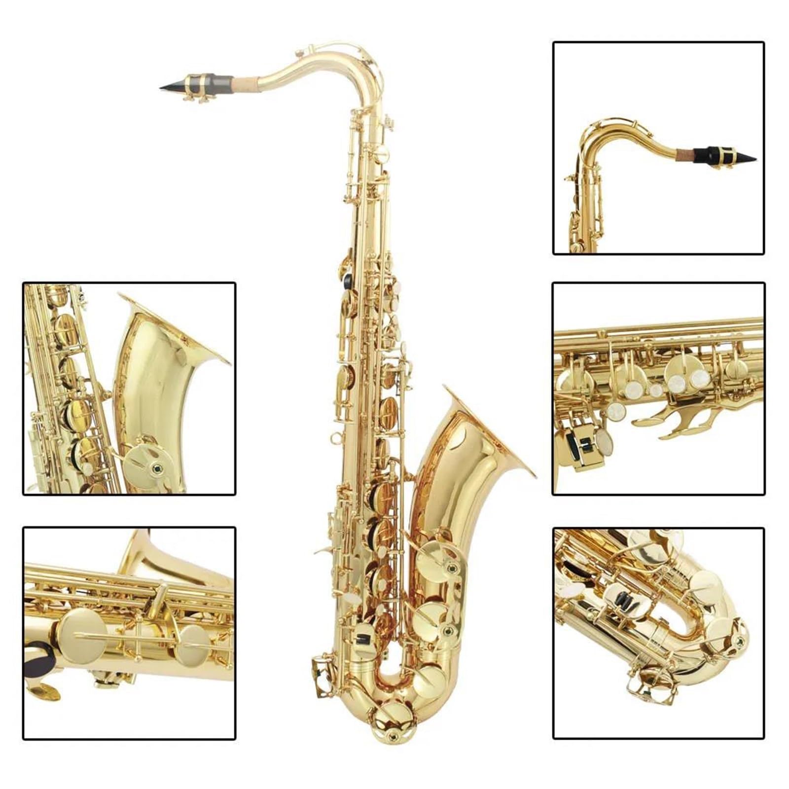 Profesjonalny Saksofon Saksofon Tenorowy Saksofon Dęty Blaszany Instrument Muzyczny Profesjonalny Mosiężny Instrument Dęty Drewniany Z Częściami
