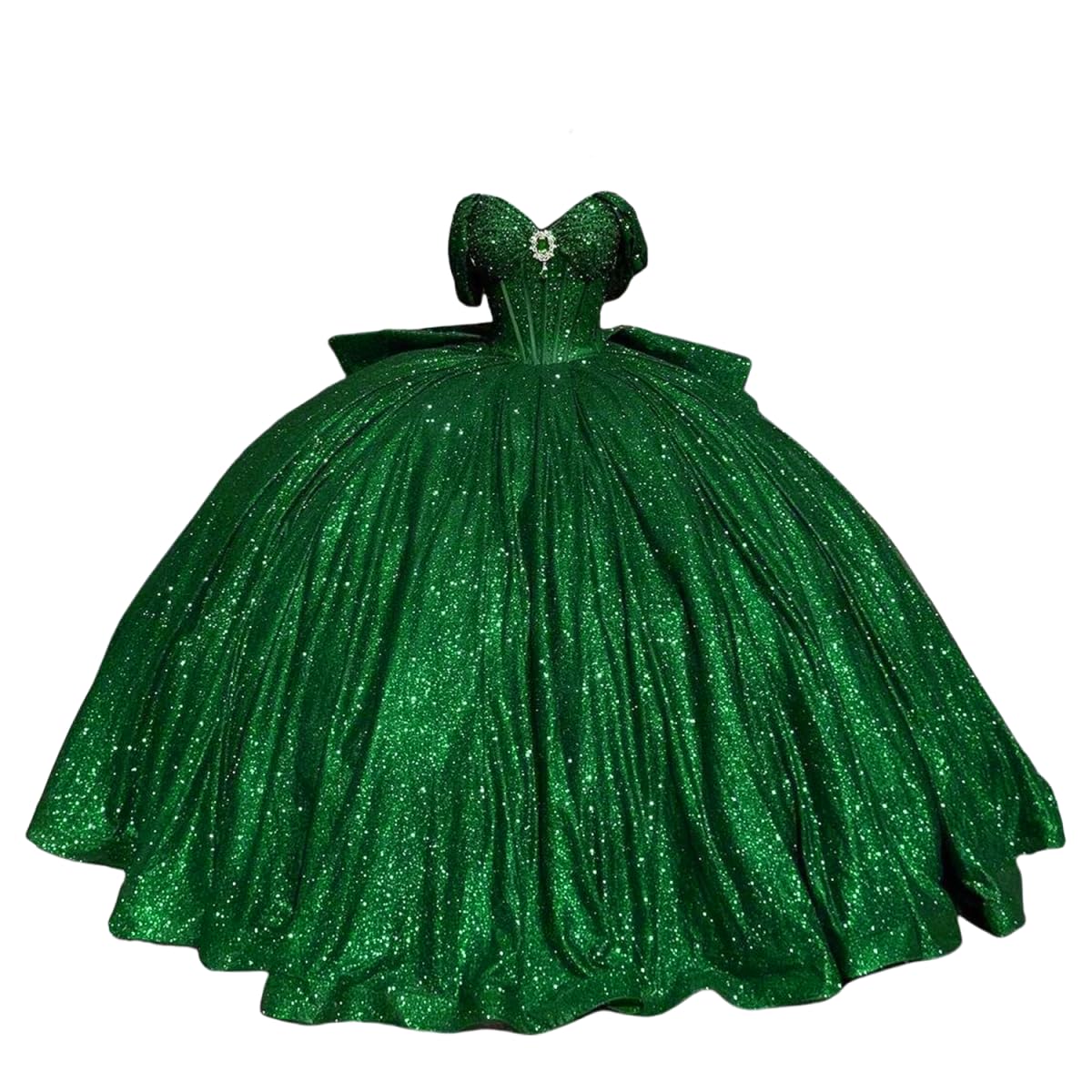 Sparkly Beaded Quinceanera Dresses with Train Off Shoulder Sweet 16 Dresses Puffy Tulle Ball Gown