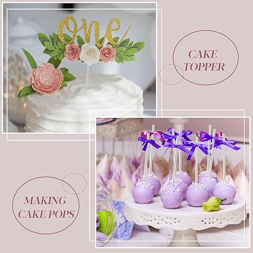 Vista 30 de Zopeal 200 palitos acrílicos para tartas, palitos de dulces para bodas, Halloween, Navidad, dulces, pasteles, chocolate, galletas, postres, hechos a