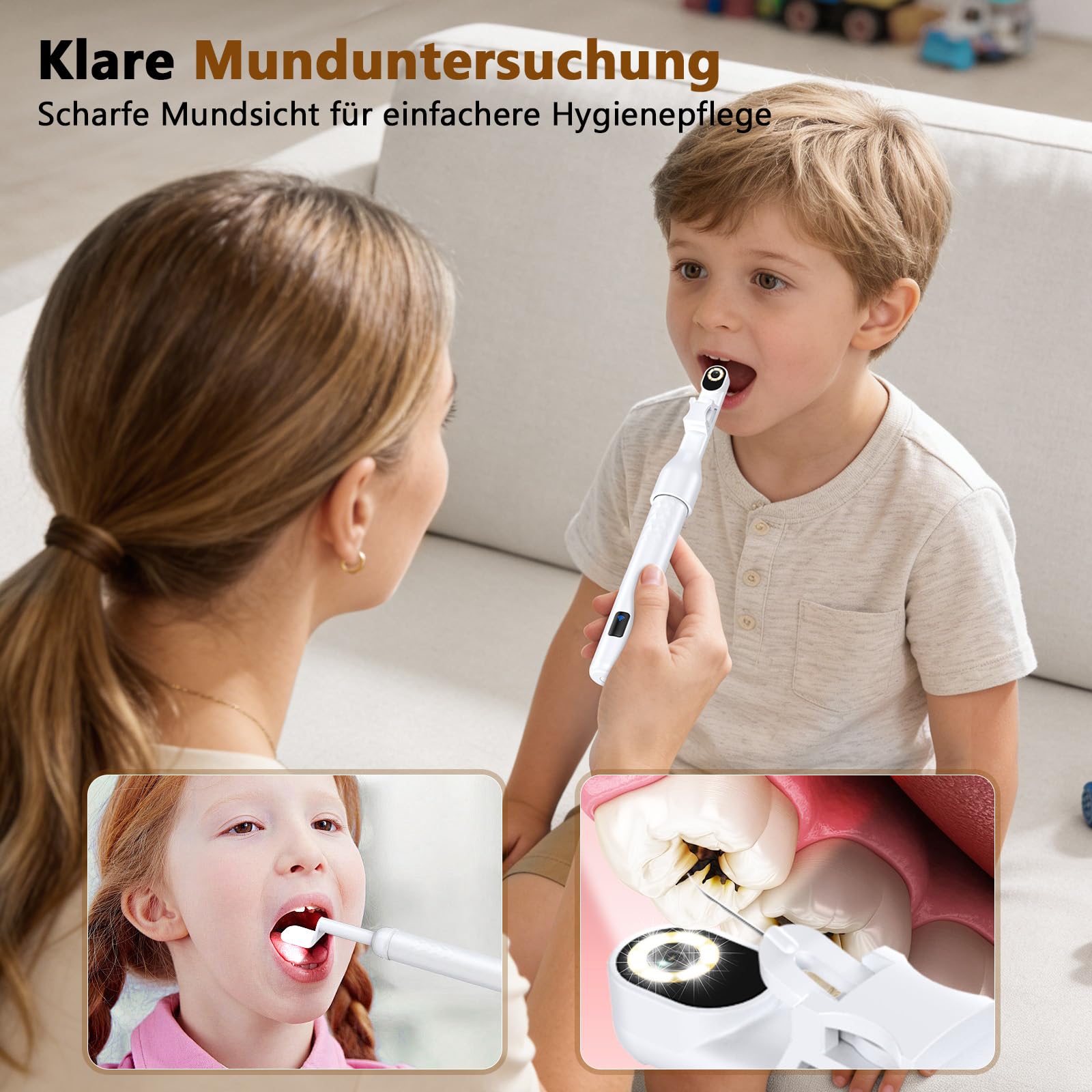 Ohrenschmalz Entferner Otoskop mit 3.97" Bildschirm Kein App Download Erforderlich, Ohrenreiniger Mit Kamera, Mitesserentferner, Mundpflege-Hilfe, Magnetmontage, Ladekoffer, Für Familie,Reise