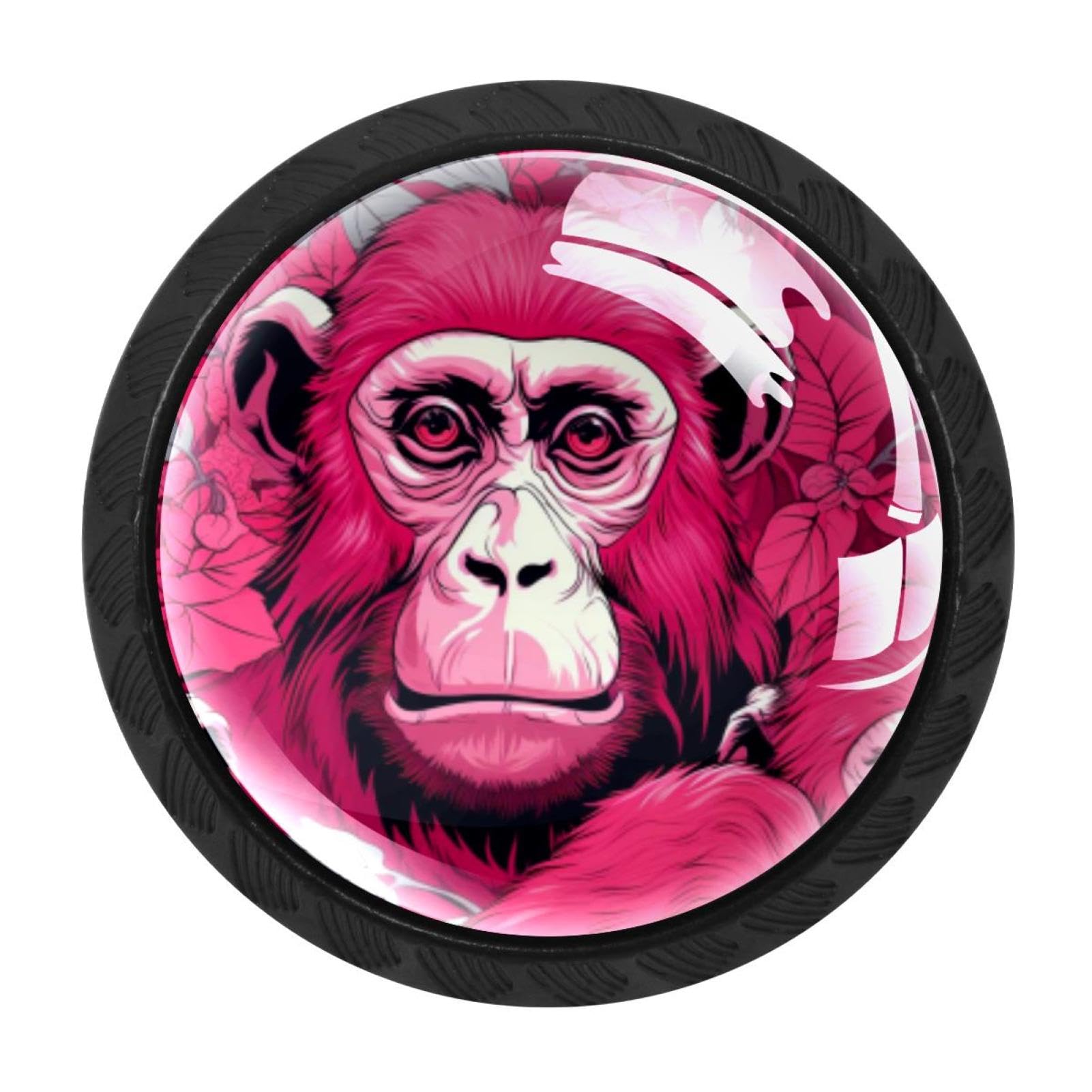 Chenzzzz Multicolored 10 4 Pack Cabinet Handles Pink Monkey Orangutan Kitchen Drawer Pulls Furniture Door Handles For Cupboard Bedroom Wardrobe