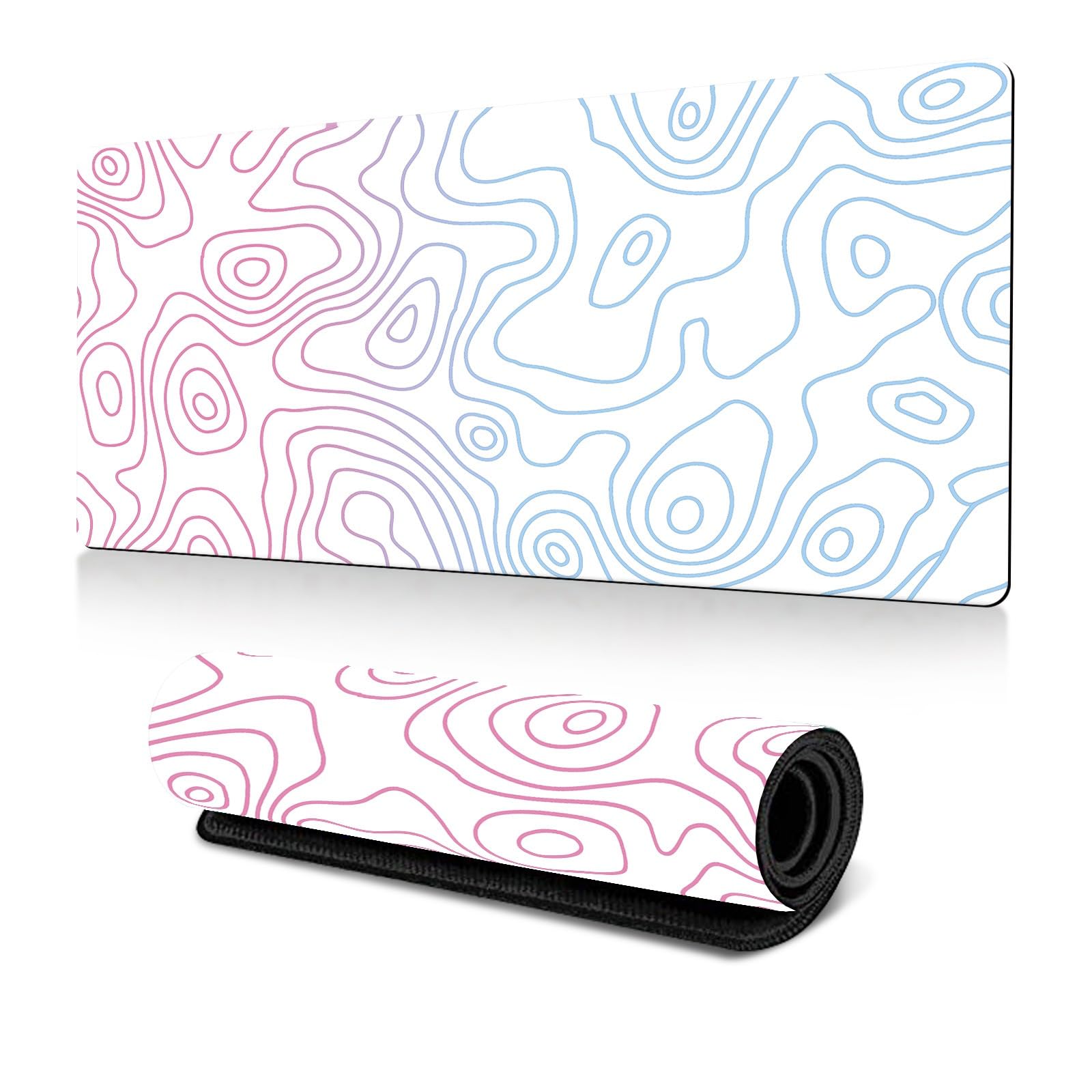 XXL Mousepad -900 x 400mm - Mouse Pad Large Size - verbessert Präzision und Geschwindigkei XXL Geometrie Mauspad (Weiße Farbe)
