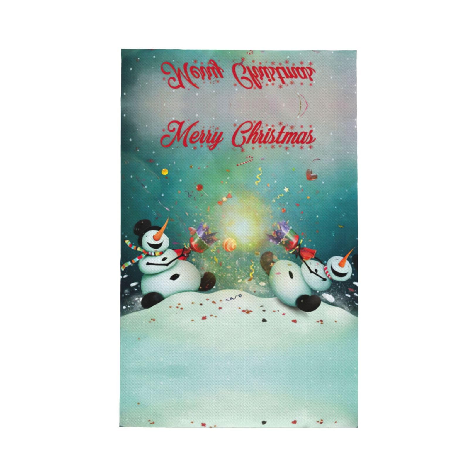 XXahnbm Merry Christmas Print Waffle Kitchen Towel,Absorbent Hand Towel