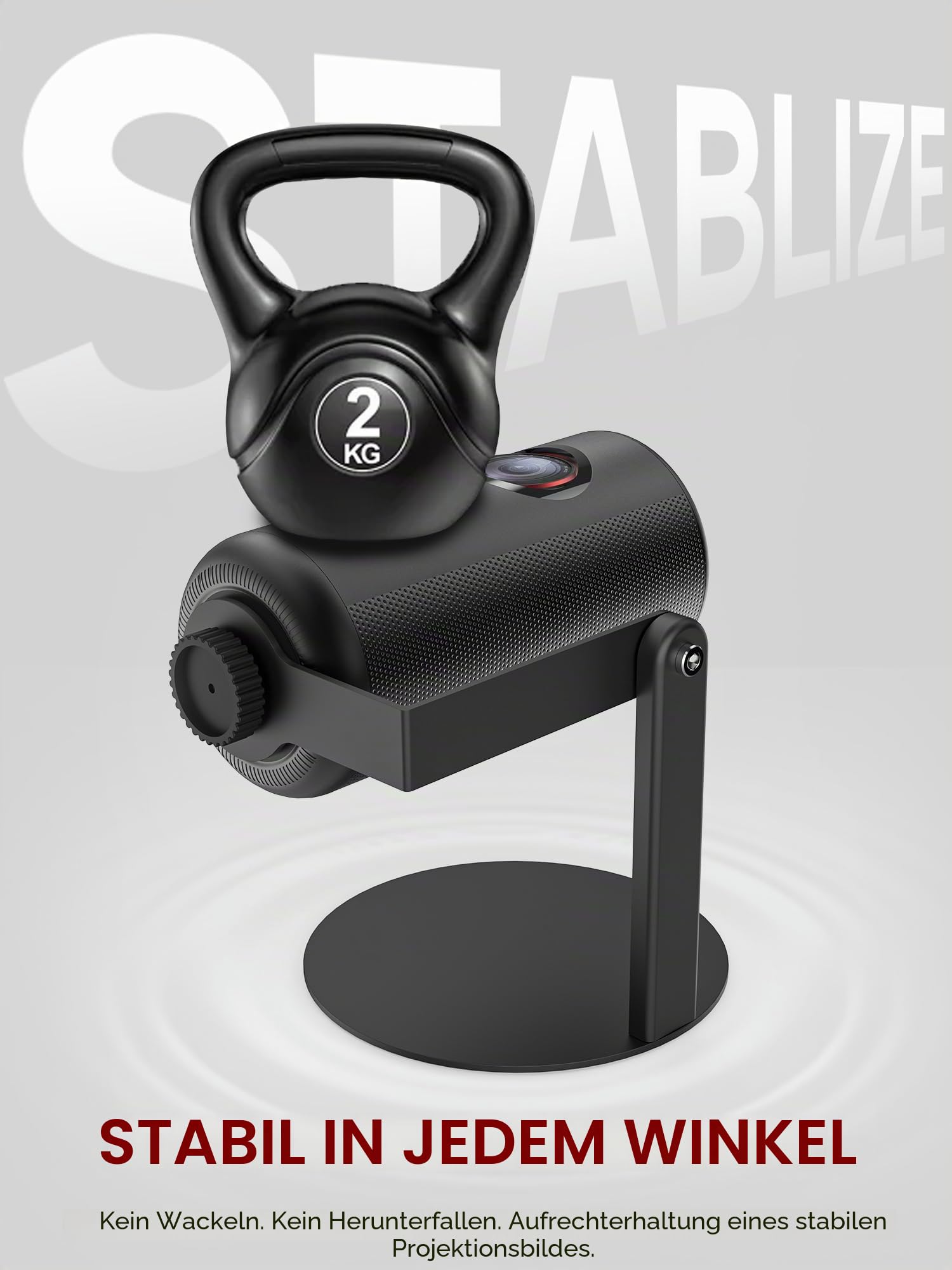 Mini Beamer Ständer Halterung für Nebula Capsule Serie(3/Air/Pro) & XGIMI Halo+, 360° Drehbar, 1/4-Zoll-Schraube, Schwarz