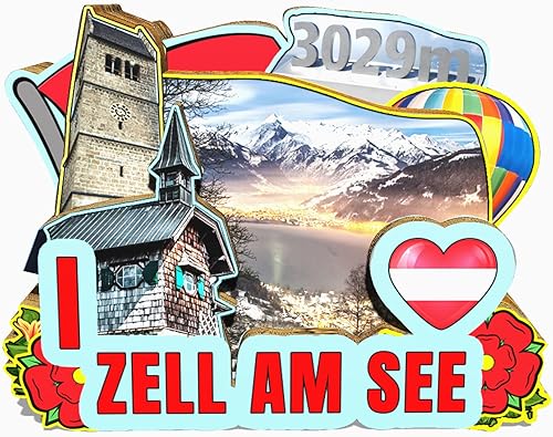 Austria Zell Am See - Imán para nevera, diseño de madera en 3D, para viajes, coleccionables, decoración hecha a mano