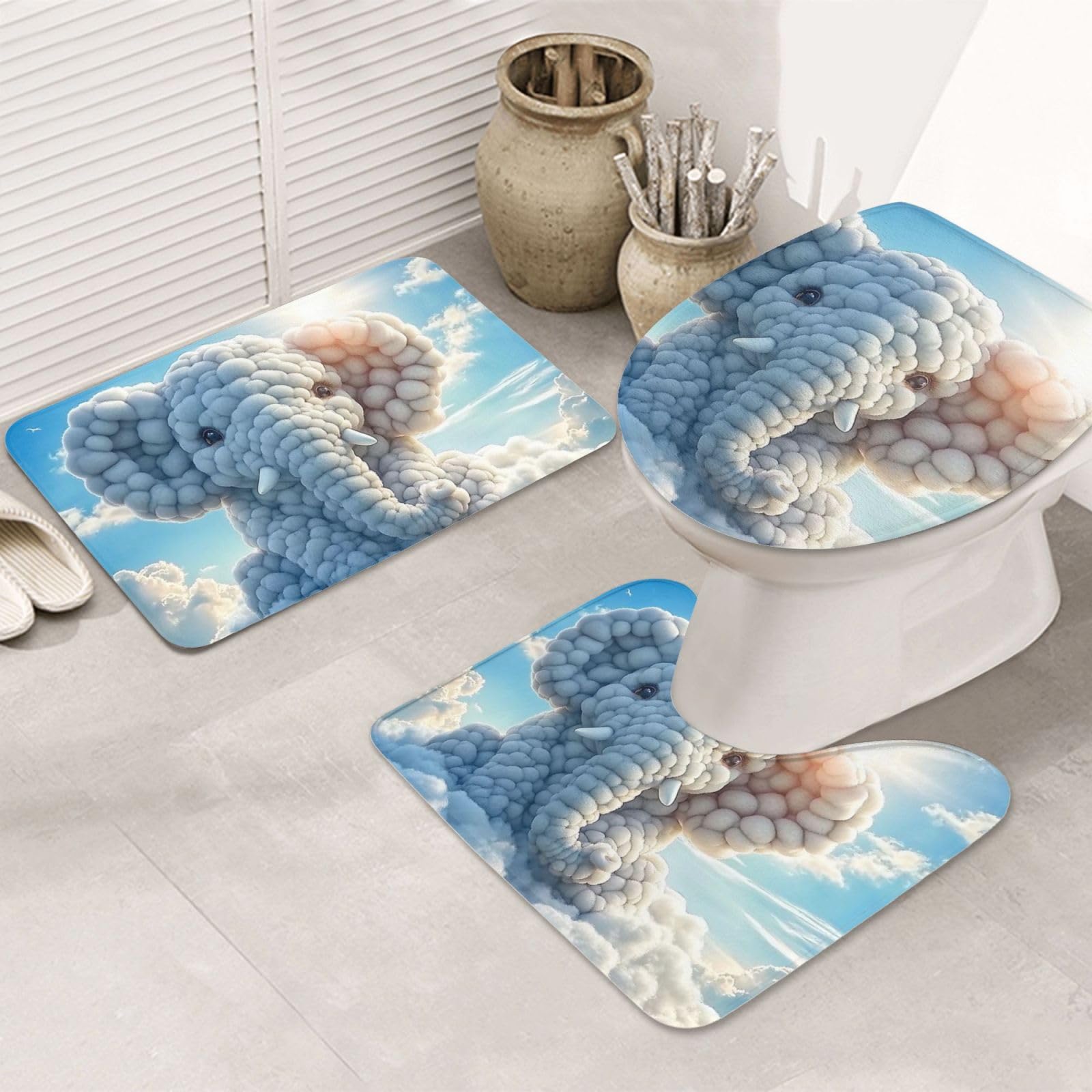 Alfombrilla de baño de microfibra suave tapete contorno y funda de váter