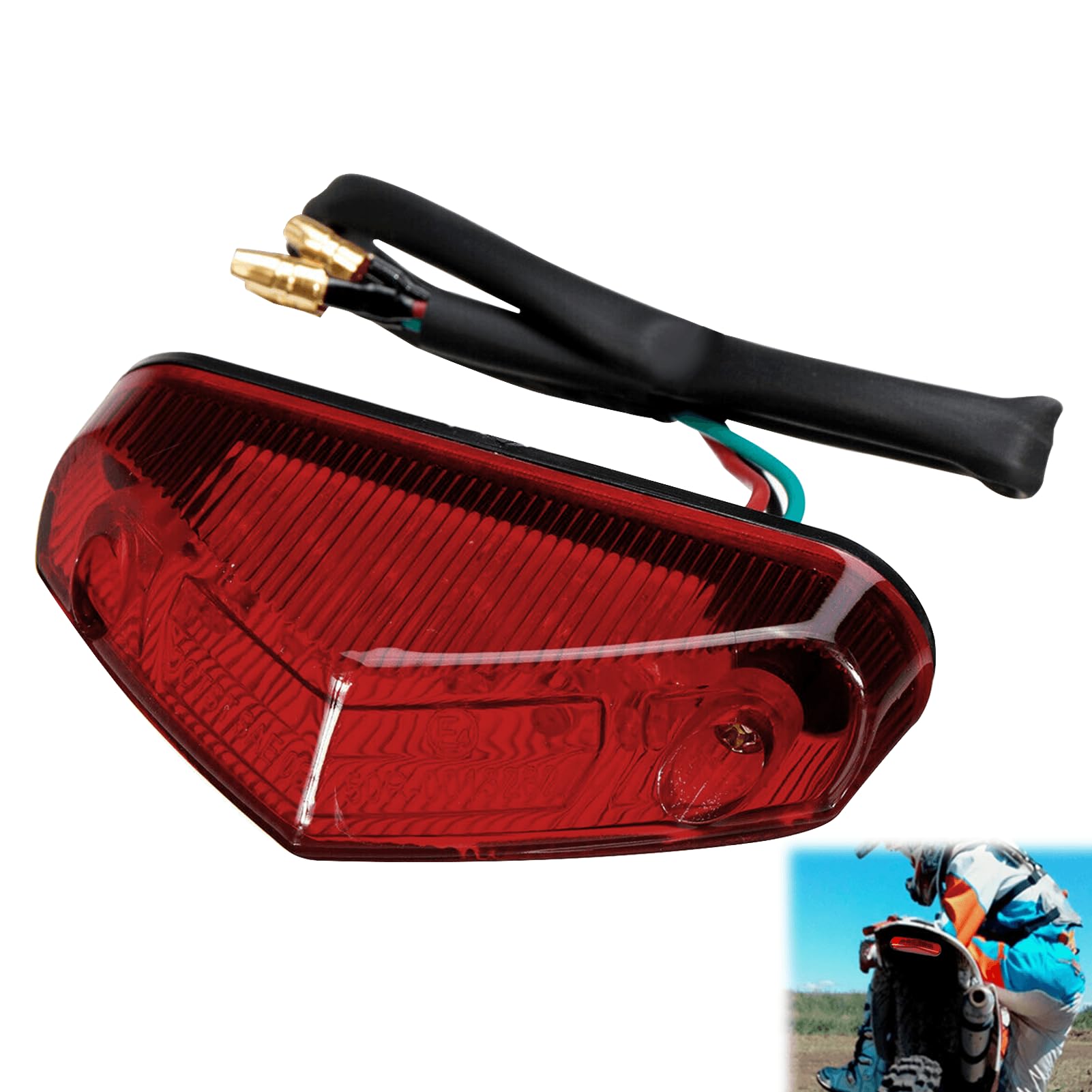 Fanale Posteriore LED Per Moto - Luce Freno E Indicatori Integrati, Guscio Rosso - Foto 8