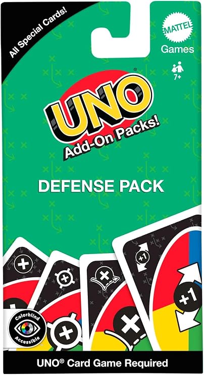 Mattel UNO Add-On Packs, Comeback, Defense & Frenemies Pack, All Special Cards, Ages 7+