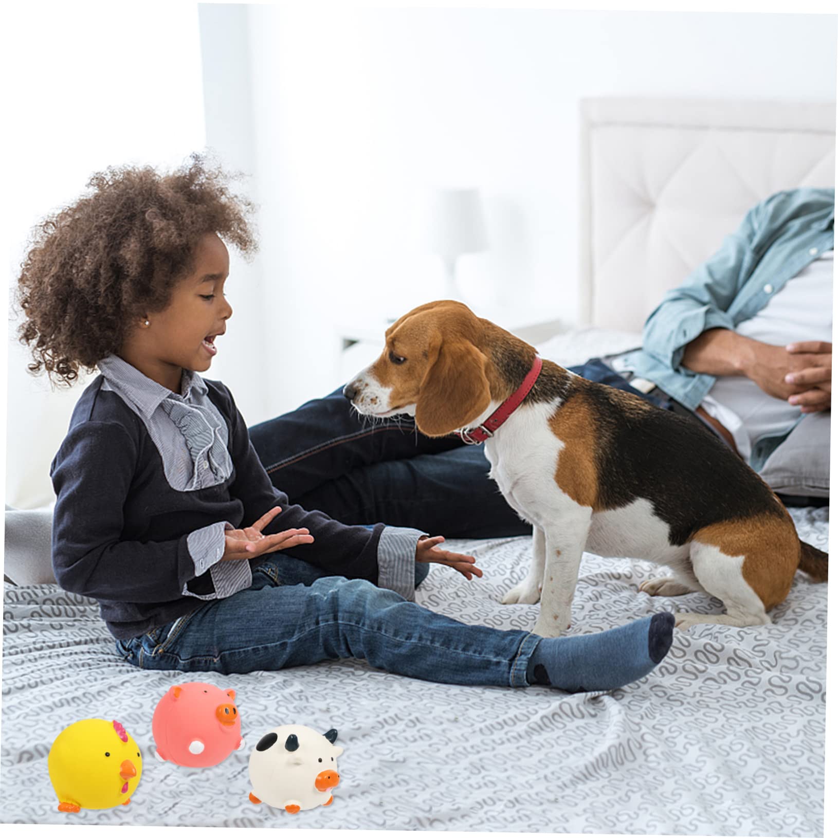 Kisangel 9stücke Cartoon Hundespielzeuge Aus Latex Quietschendes Kauspielzeug Für Hunde Beißspielzeuge Für Welpen Und Kleine Hunde Inkl Süßem Design Schweinchen Huhn Kuh