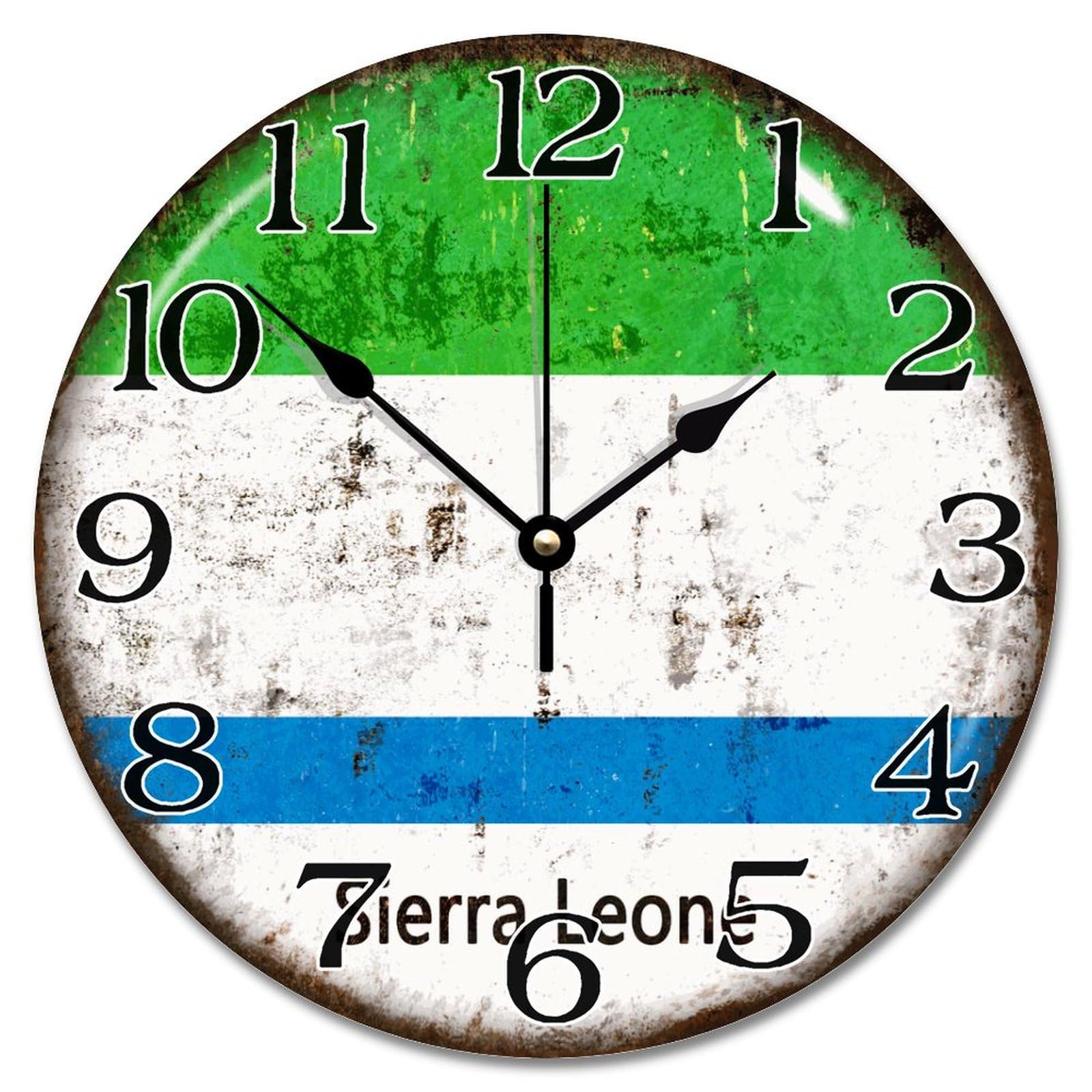 Horloge murale silencieuse Sierra Leone vintage de 38 cm pour salon