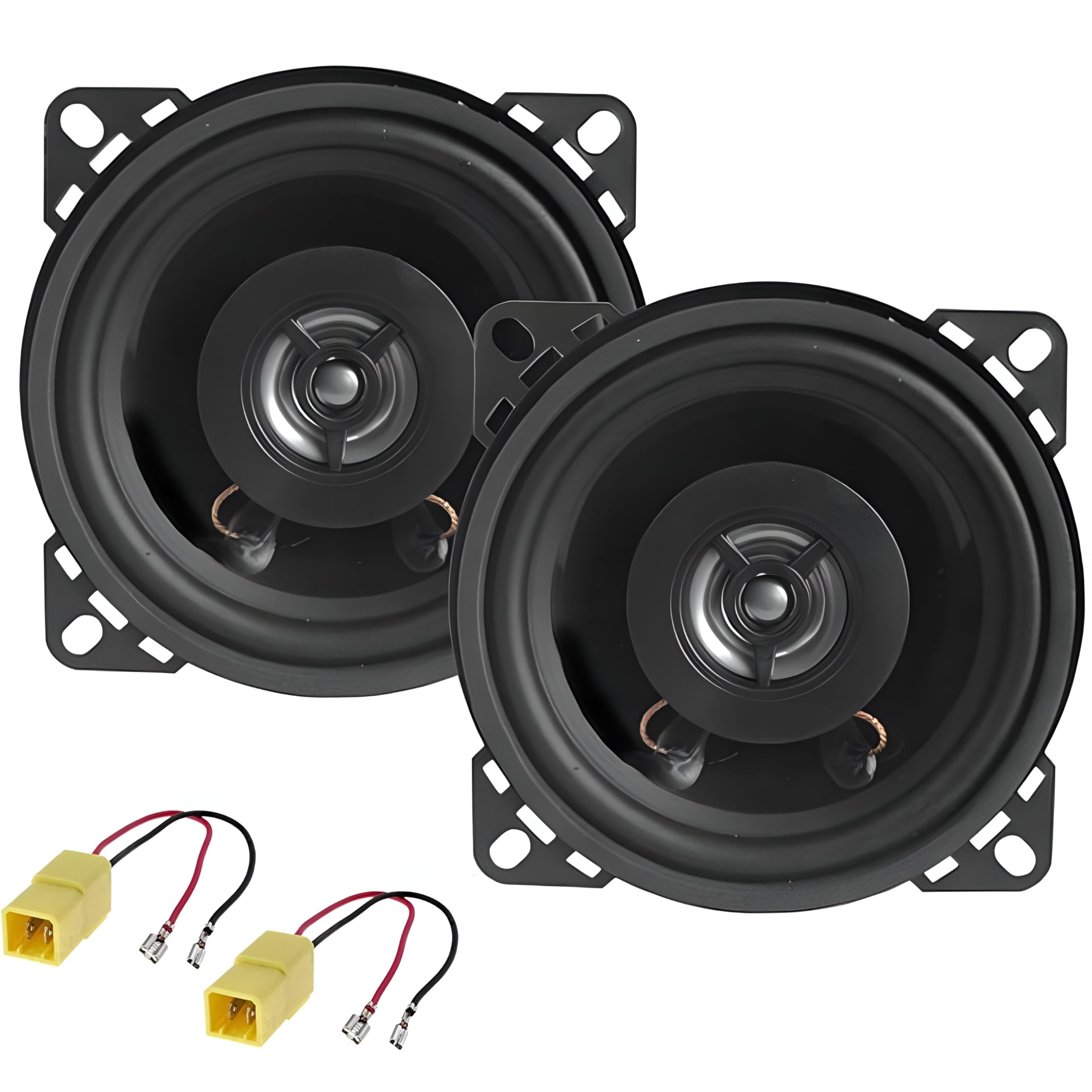 Sound-way Kit Installazione Altoparlanti 2 Vie Casse Autoradio 10 cm 100 Watts compatibile con Fiat 500 Cinquecento / 600 Seicento/Fiat punto 2 serie posteriori