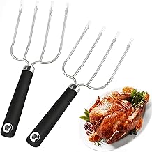 Turkey Lifter Forks Set of 2 Stainless Steel Turkey Lifters with Non-Slip Handle Turkey and Poultry Lifters Turkey Claws Carving Fork