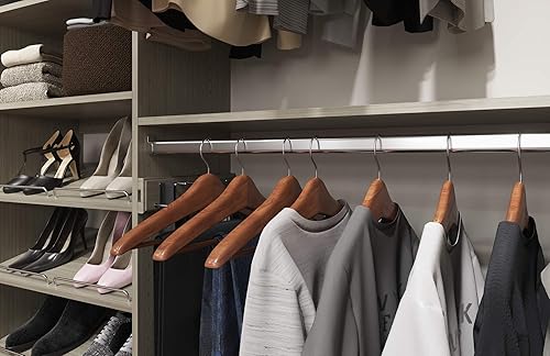 Miniatura 5 de Easy Track PH45-CG Kit de organizador de armario de madera de doble torre, gris desgastado