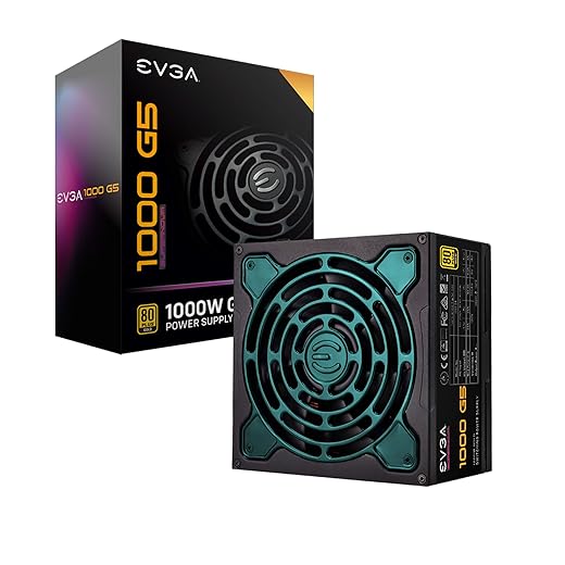 EVGA SuperNOVA 1000 G5, 80 Plus Gold 1000W, Fully Modular, ECO Mode with Fdb Fan, 10 Year Warranty, Compact 150mm Size, Power Supply 220-G5-1000-X1