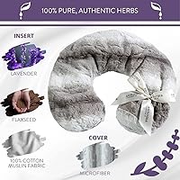 Vista 4 de Sonoma Lavender Almohada de cuello calentable/refrigerable de lavanda de lujo, apta para microondas para cuello y hombros con fundas extraíbles