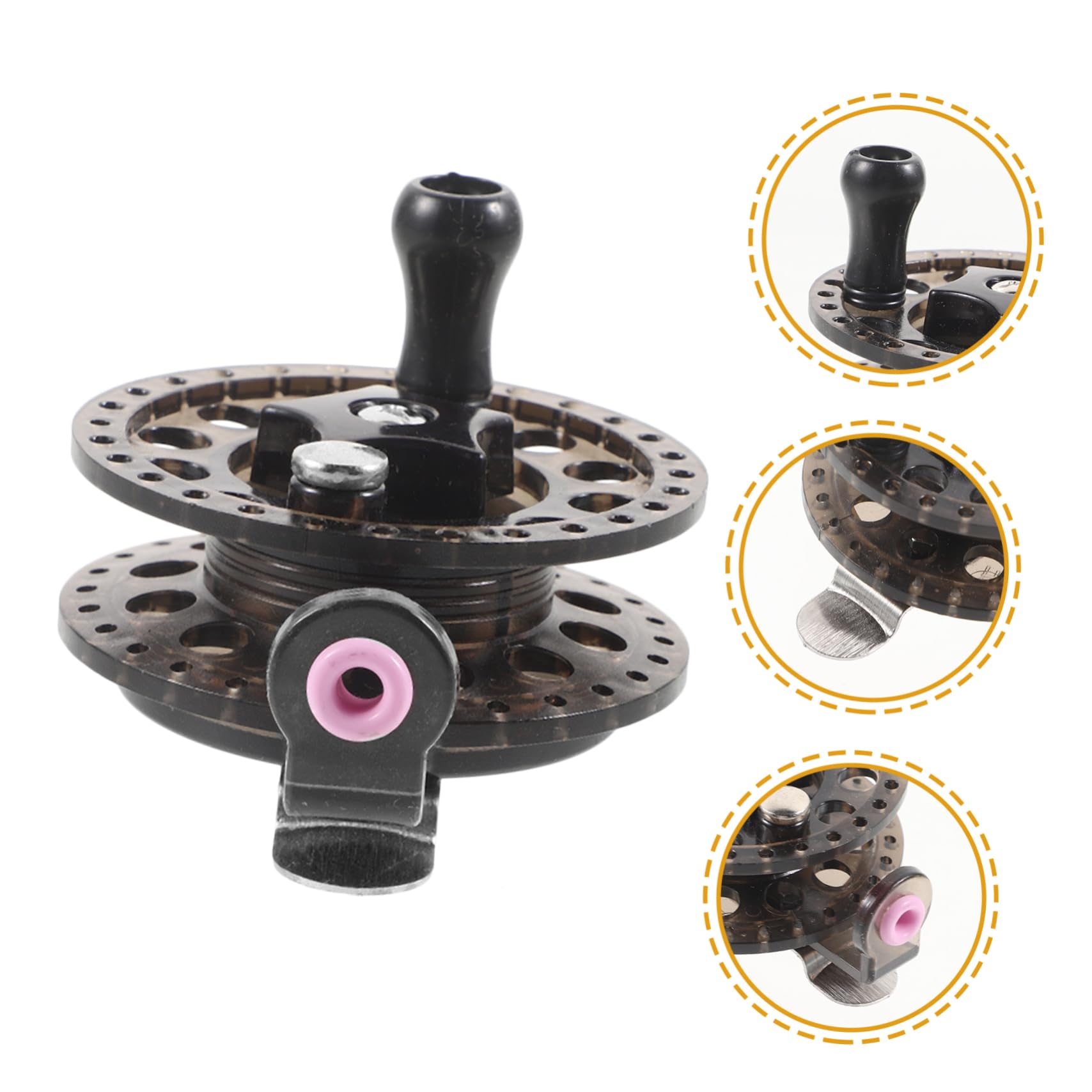 black plastic fly fishing reel JUMPLAWN Reel Spool Lightweight with Body for Outdoor Freshwater Fly Fishing, Reels Starting with a new Line Counter Reel VOMENC Foldable Sun Visor Typ:LT 2500S-XH