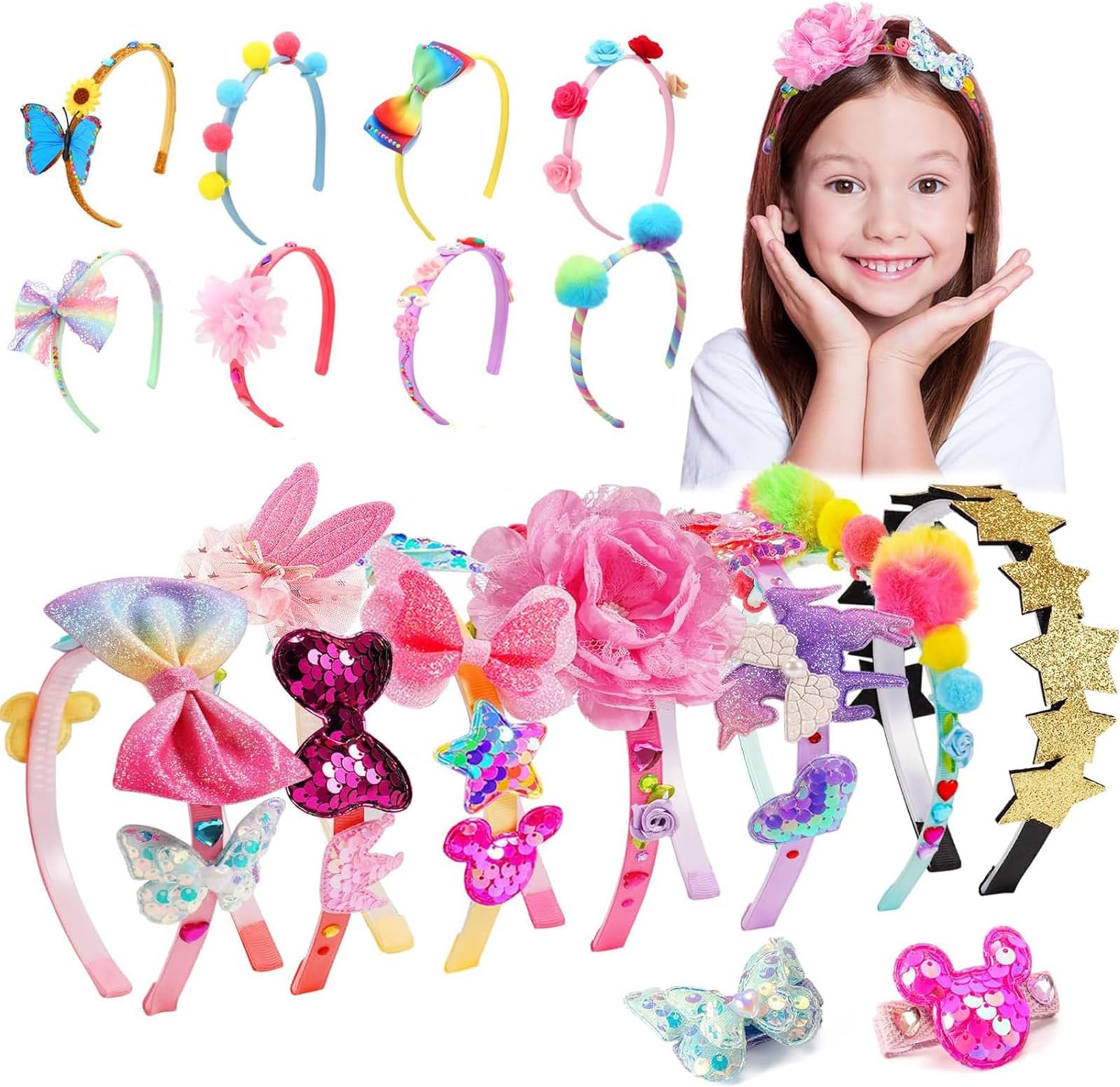 Beauenty Hair Accessories for Girls, Headband Making Kit,Toys Gifts for 3-12 Years Old Girls,Girls Toys Age 6-8, Arts and Craft Kits, New Year Birthday Presents for Kids