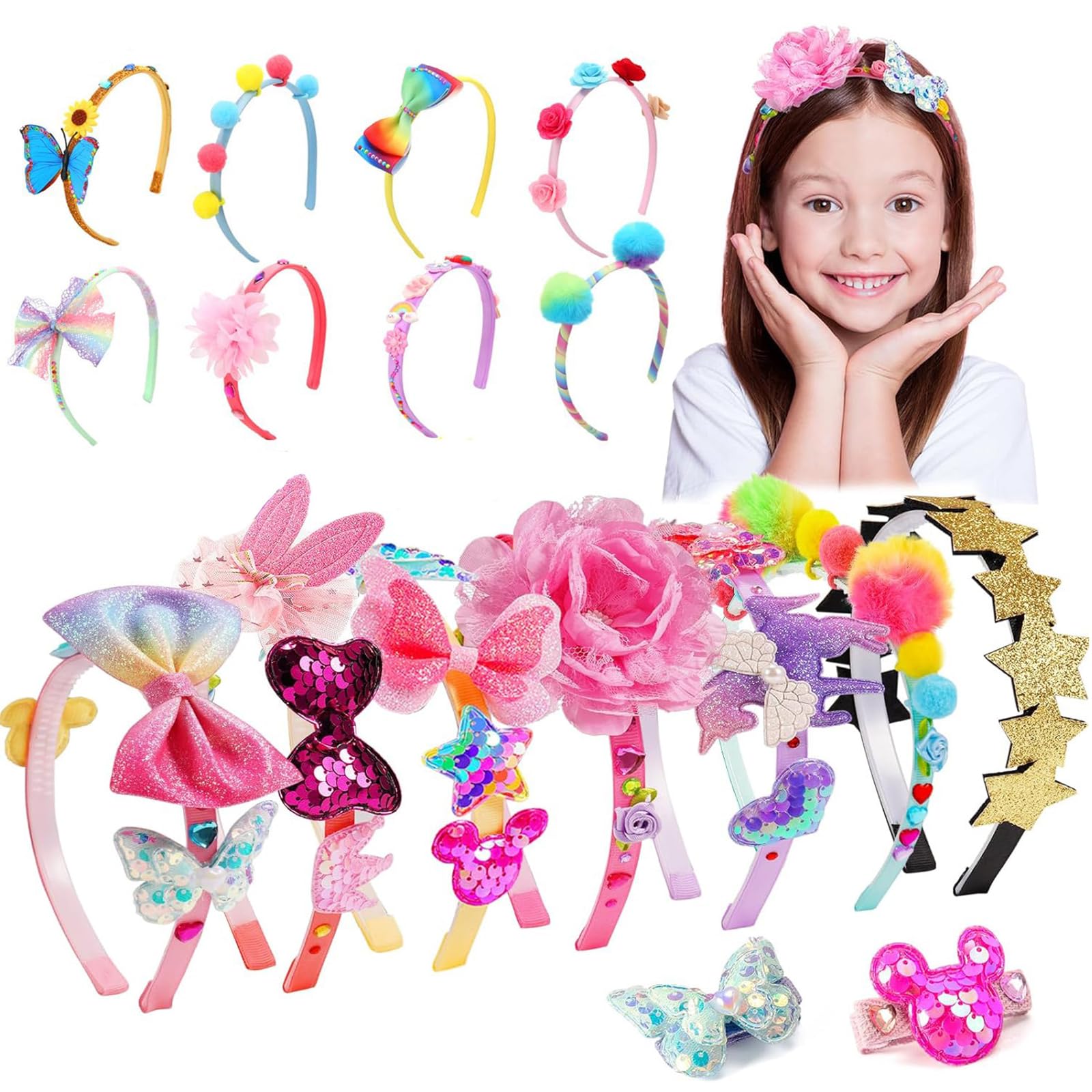 Beauenty Hair Accessories for Girls, Headband Making Kit,Toys Gifts for 3-12 Years Old Girls,Girls Toys Age 6-8, Arts and Craft Kits, New Year Birthday Presents for Kids