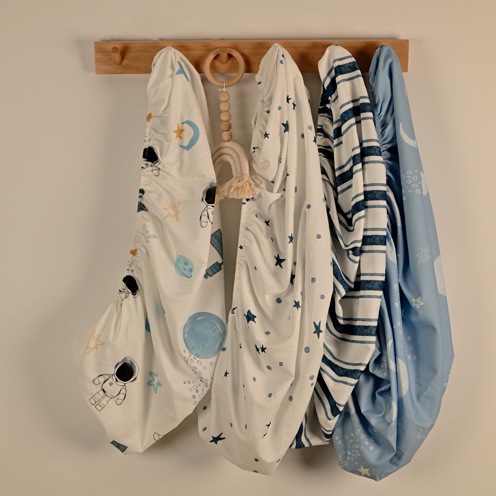 GLLQUEN BABY 4Pack Moses Basket Fitted Sheets, Newborn Pram Sheets Fitted - Image 3