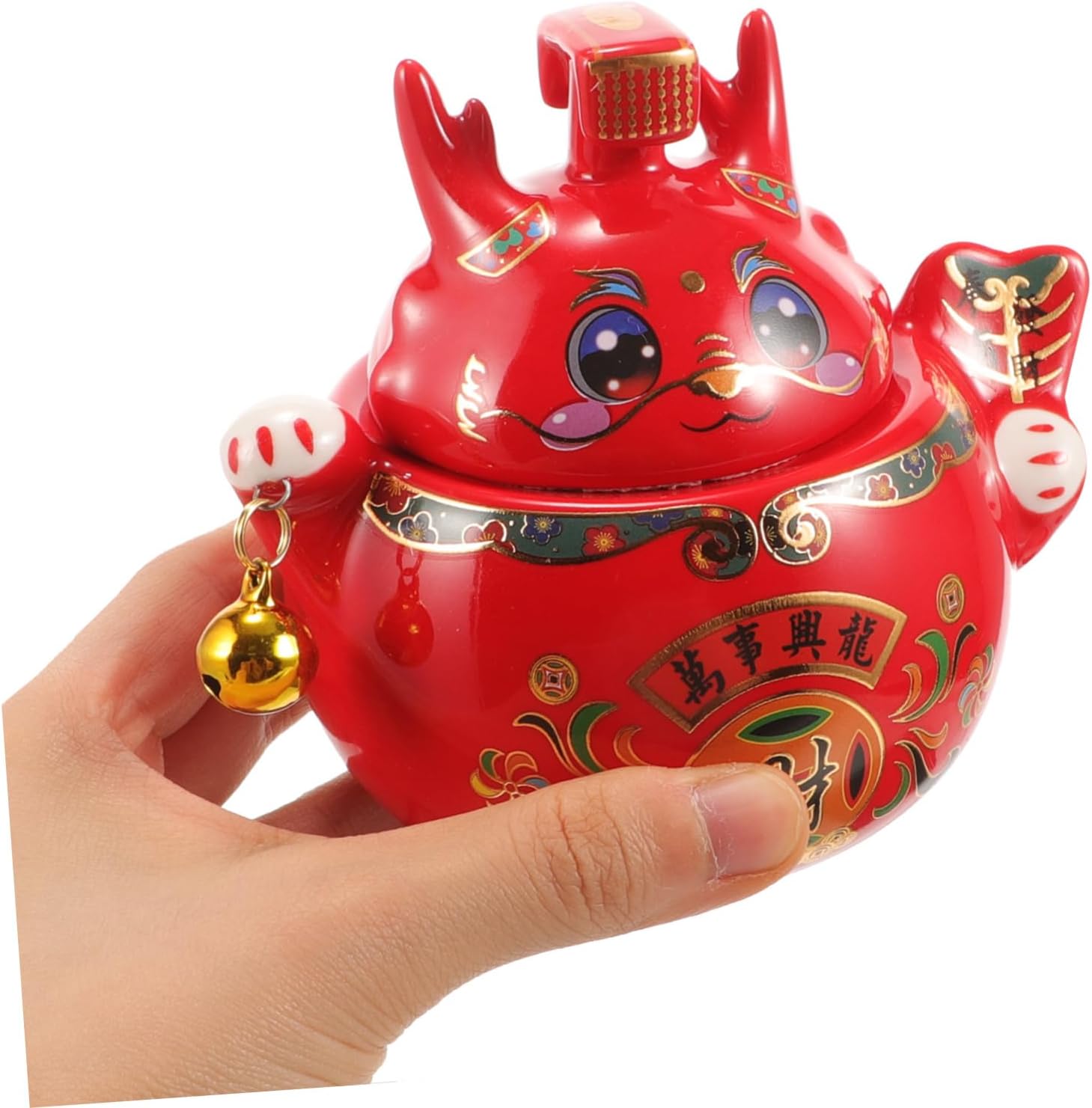 Luxshiny Multi-function Storage Canister Ceramic Tea Jar Decorative Lid for Household