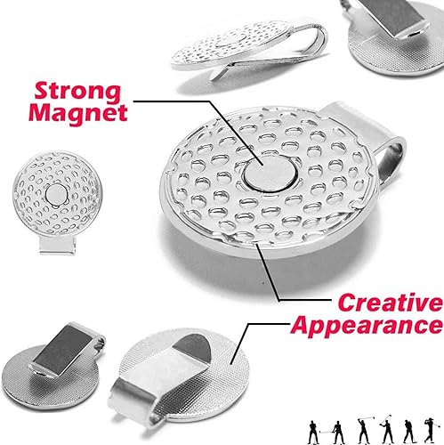 Miniatura 3 de Jebor Marcadores de pelota de golf con clips para sombrero y caja de almacenamiento, juegos de valor para hombres y mujeres, extraíbles que se fijan