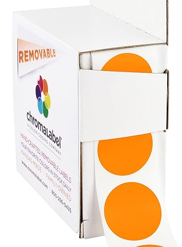 ChromaLabel 1 Inch Round Label Removable Color Code Dot Stickers,