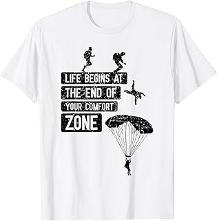 Skydiving Saying End of your Comfort Zone Cool Skydiver Gift T-Shirt