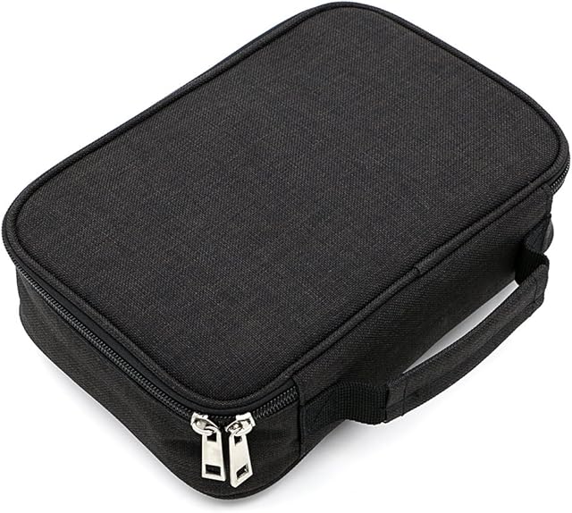 IGNPION Large Pen Pencil Case Stationery Pouch Bag Case for School/College/Uni.- Sleeve Detachable for Flexible Use (Black)