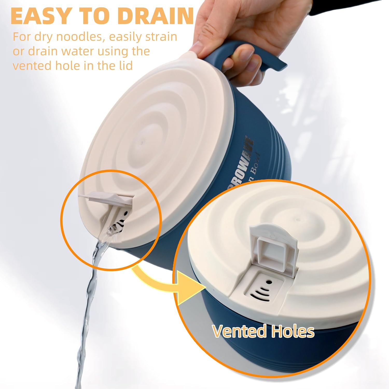 Layron Large Ramen Bowl, Ramen Noodle Bowls Microwavable 45 oz, Ramen Cooker, Microwave Pasta Cooker, Ramen Bowl Microwave Gift for College Boys Girls Male Female Dorm Room (blue) thumbnail