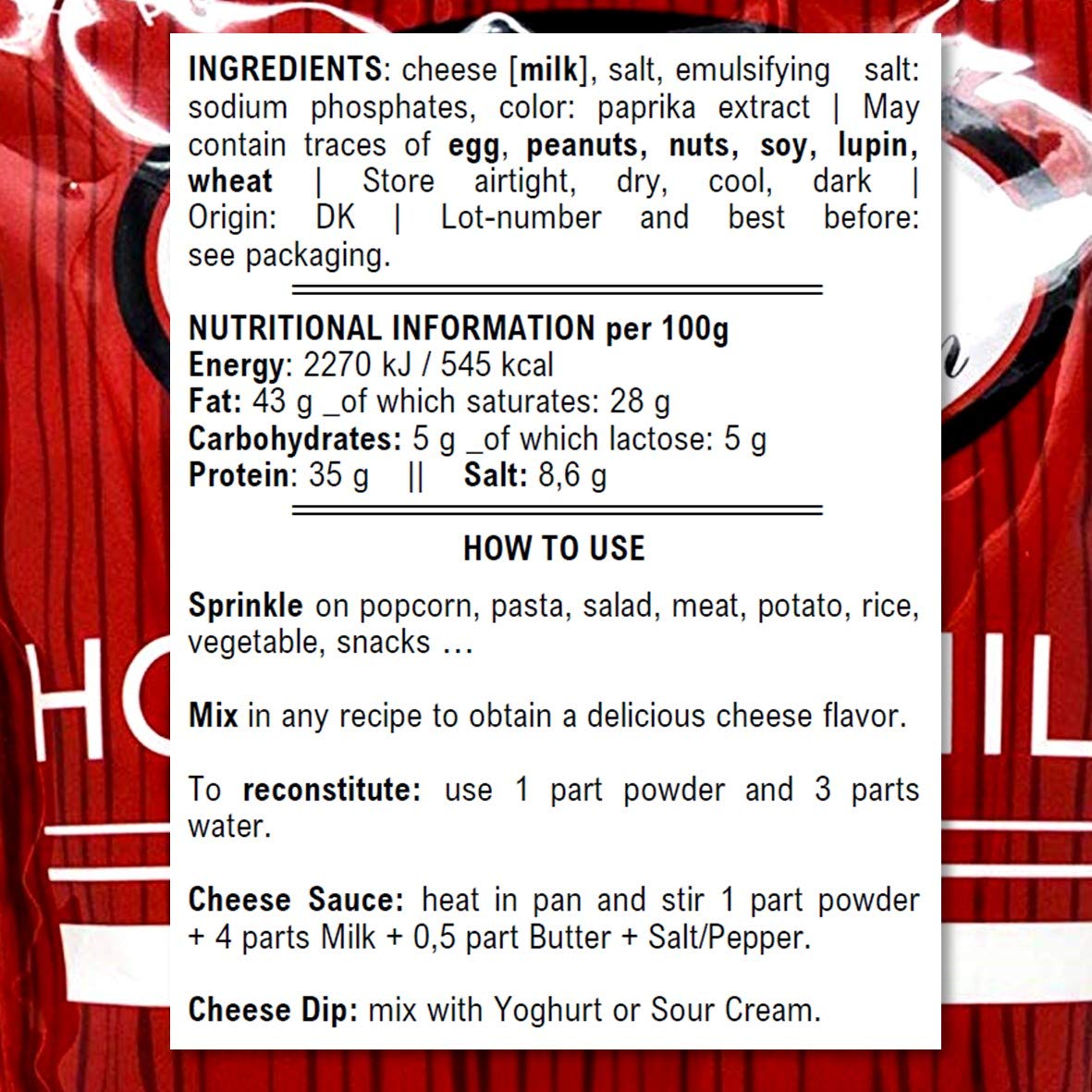 Hoosier Hill Farm Cheddar Cheese Powder (500 g) Easy Ingredient and