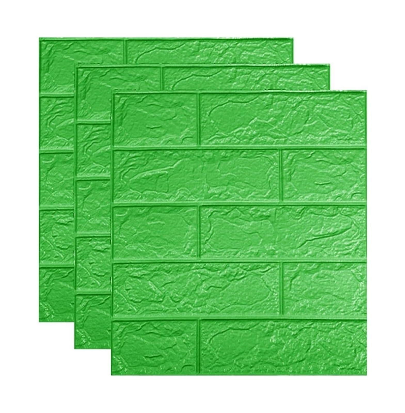Sdgeryeeg Verde Wall Panels， 35X38.5cm Self-Adhesive Wall Panels Waterproof 3D Covering Peel And Stick For Tv, Bathroom, Kitchen(,10Pcs)