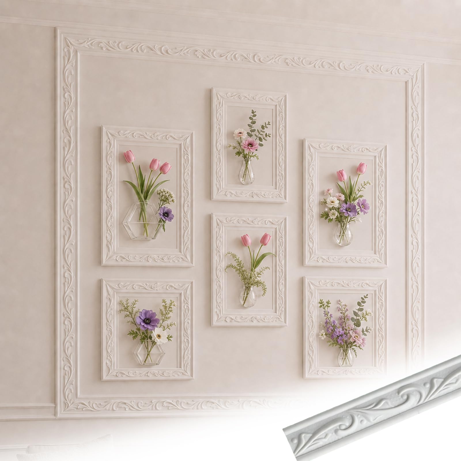 Flexible Molding PVC Ceiling-Wall Decoration Trim DIY for Mirror Edge H,5m