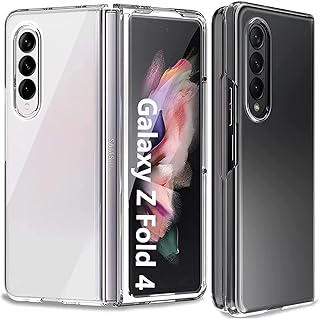 جراب حماية رفيع لموبايل سامسونج جالاكسي Z فولد 4 5G 2022، تصميم صلب وشفاف مع مصدات مضادة للاصطدام بلون شفاف، البولي كربونات