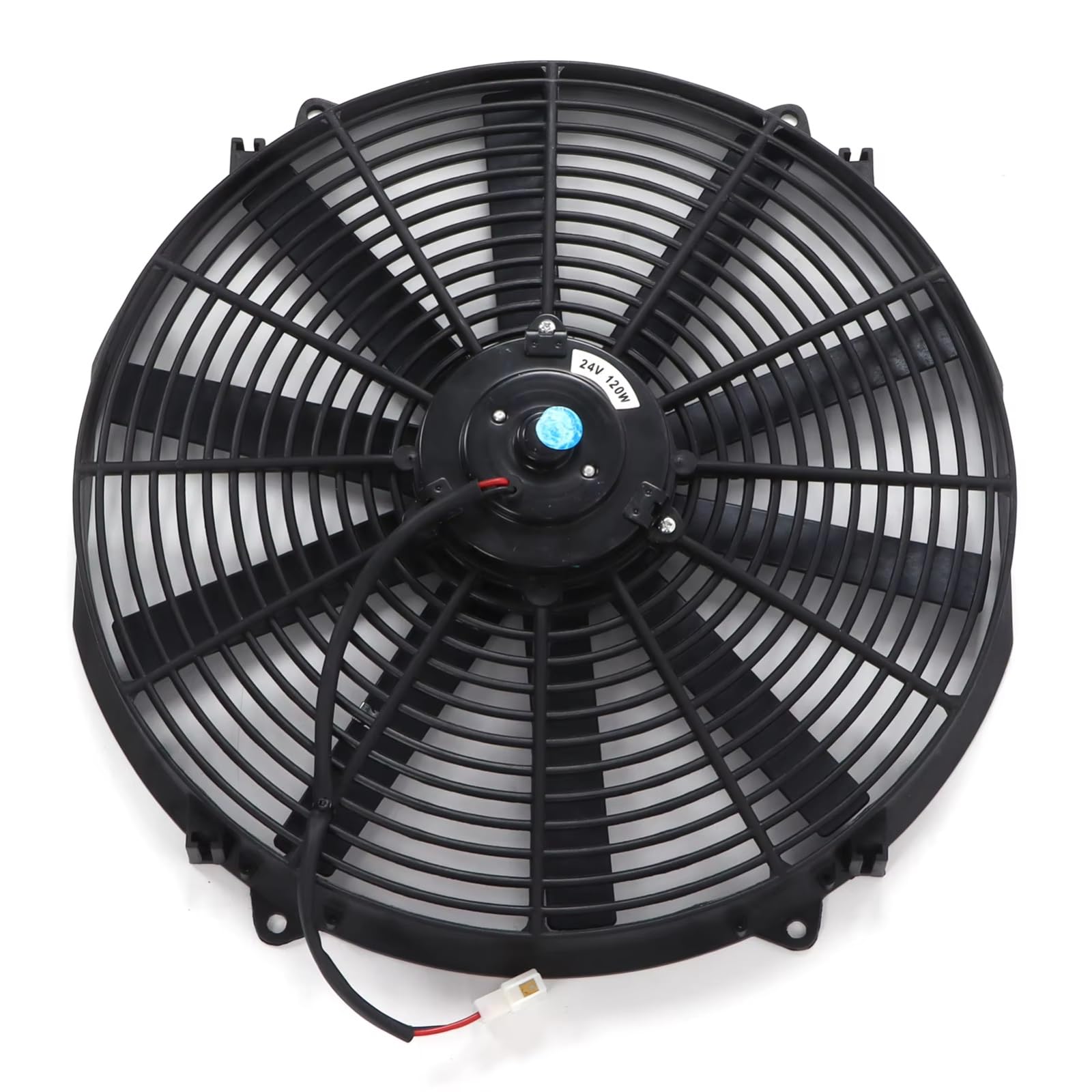 Ventilateur de Refroidissement électrique Universel Mince pour radiateur de 40 cm (16 Pouces), 24 V, 120 W, à Pousser ou Tirer, pour Voiture, Camion et Camping-Car.
