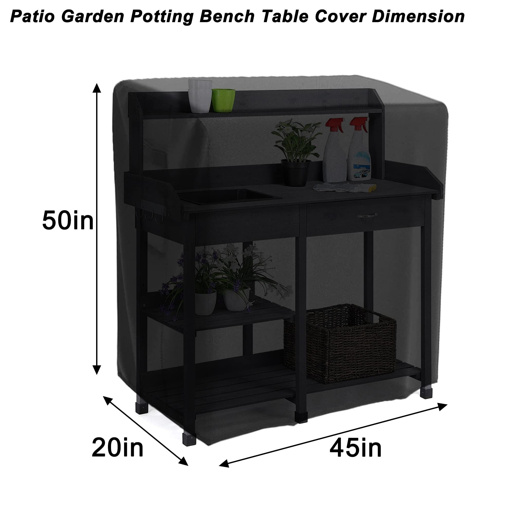 Snapklik.com : Garden Potting Bench Table Cover, Waterproof Protective ...